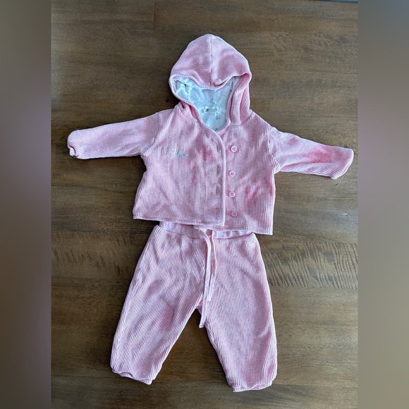 Babycottons Girl Mini Safari Waffle Cardigan and Joggers Set. 9 Month. - Picture 2 of 8